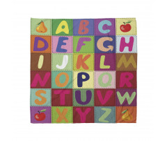 ABC and Fruits Squares Bandana