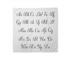 Monochrome Cursive ABC Bandana