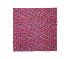 Floral Folk Art on Stripes Bandana