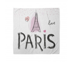 Paris Bandana Romantik ve Kalpli Eyfel Kulesi Grafik Çizim