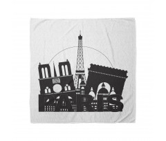 Şehir Bandana Paris Kenti Panoramik ve Şık Grafik Çizimi