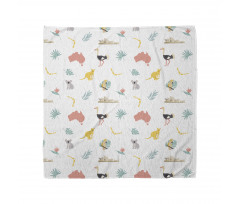 Animals Map and Foliage Bandana