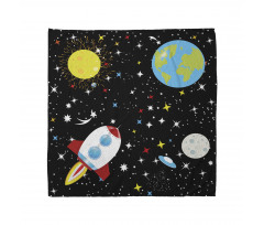 Stars Earth Moon Rocket Bandana