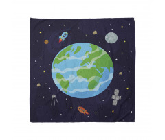 Celestial Cartoon Earth Bandana