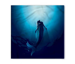 Sualtı Bandana Büyülü Mavi Deniz Kızı Desenli