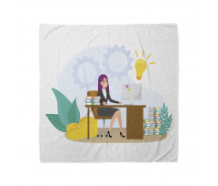 Woman Sitting at the Desk Bandana