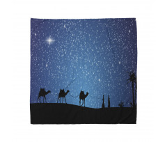 3 Camels Walking at Night Bandana