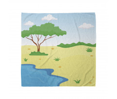 Cartoon Style Little Pond Bandana