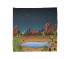 Cactus Plants Starry Sky View Bandana