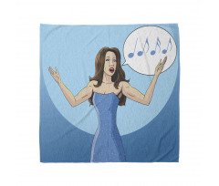 Comic Book Art Singing Woman Bandana