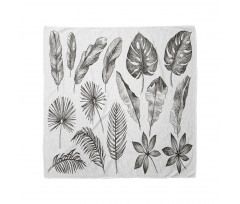 Monochrome Exotic Leaf Bandana