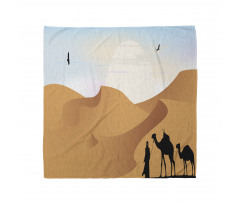 Camels and Man Silhouette Art Bandana