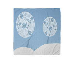 Round Snowflake Trees Bandana