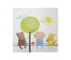 Bear Fox Child Sit on a Wire Bandana