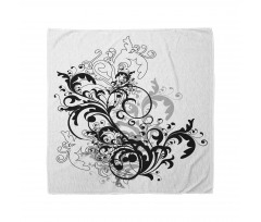 Monochrome Abstract Leaves Bandana