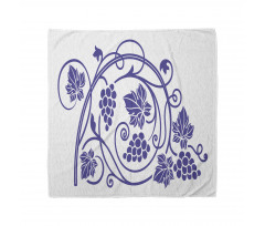 Monotone Grapes Leaves Art Bandana