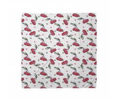 Fruits on Bicolour Hearts Bandana