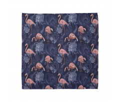 Exotic Floral Flamingos Bandana