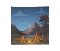 Camping in Woods at Night Bandana