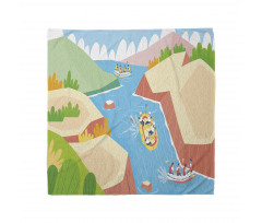 Rafting on River Cartoon Bandana