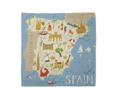 Spain Mapping Calligraphy Bandana