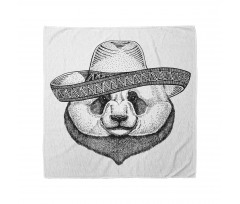 Single Panda Face in a Hat Bandana