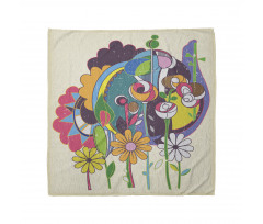 Grunge Style Flowers Artwork Bandana