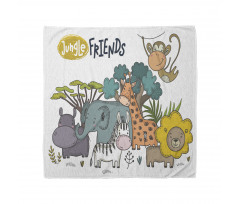 Cartoon Jungle Friends Fauna Bandana