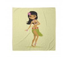 Hawaiian Dancer Girl Cartoon Bandana