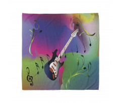 Guitar on Colorful Back Bandana