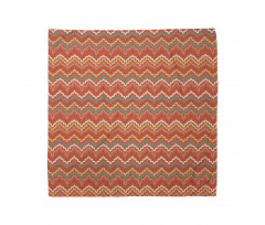 Retro Warm Tone Wavy Lines Bandana