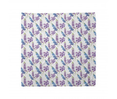 Violet Tone Flowers Pattern Bandana