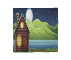 Cabin near River at Night Bandana