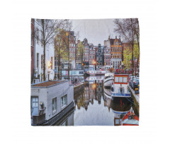 Amsterdam Bandana Klasik Popüler Hollanda Nehri ve Evleri 