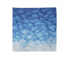 Geometrik Bandana Mavi Geometrik Desenli