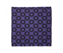 Geometrik Bandana Mor Arka Planda Soyut Yıldızımsı Şekiller