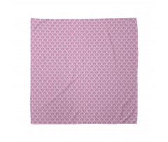 Barok Bandana Pembe Damask Desenli Yarım Daire Geometrik