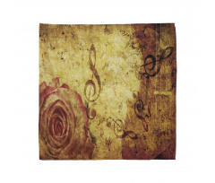 Old Rose Music Note Shabby Bandana