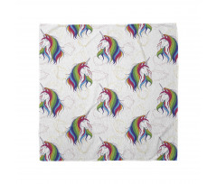 Unicorn Bandana Gökkuşağı Renkli Yelesi ile Tek Boynuzlu At