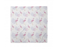 Hayvan Bandana Pembe Flamingo Monstera Yaprak Desenli