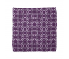 Geometrik Bandana Kare Motiflerde Soyut Çiçek Süslemeleri