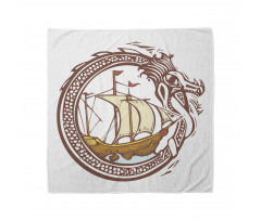 Sailing Boat Waves Dragon Bandana