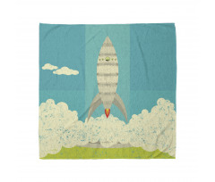 Flying Rocket Clouds Art Bandana