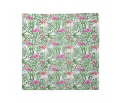 Flamingos on Jungle Leaves Bandana