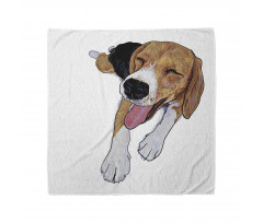 Smiling Resting Dog Sketch Bandana