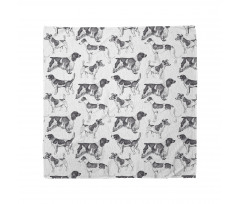 Monochrome Dog Breeds Bandana