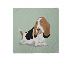 Beagle Bandana Karikatür Çizim Uzun Kulaklı Hayvan Deseni