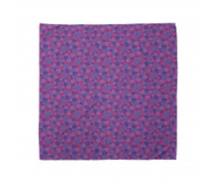 Floral Bandana Mor ve Pembe Çiçekler