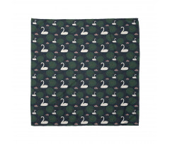 Bird Water Lily and Leaves Bandana