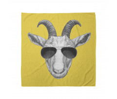 Grey Hand Drawn Goat Bandana